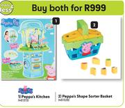 Peppa Pig Peppa's Kitchen + Peppa's Shape Sorter Basket-For Both
