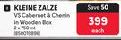 Kleine Zalze VS Cabernet & Chenin In Wooden Box-2 x 750ml