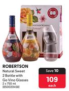 Robertson Natural Sweet 2 Bottle With Go Vino Glasses-2 x 750ml