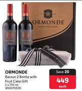 Ormonde Basson 2 Bottle With Fruit Cake Gift-2 x 750ml