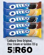Cadbury Oreo Original Choc Cream Or Golden-For 5 x 133g