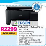 Epson Ecotank 3 In 1 Colour Printer L3111/L310