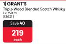 Grant's Triple Wood Blended Scotch Whisky-750ml