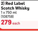 Johnnie Walker Red Label Scotch Whisky-750ml