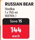 Russian Bear Vodka-750ml Each