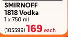 Smirnoff 1818 Vodka-750ml