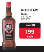 Red Heart Rum-750ml