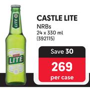 Castle Lite NRB's-24 x 330ml Per Case