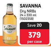 Savanna Dry NRB's-24 x 330ml Per Case