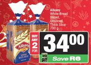 Albany White Bread Sliced, Unsliced, Thick Slice-For Any 2 x 700g