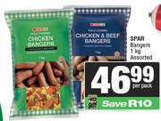 Spar Bangers Assorted-1kg Per Pack
