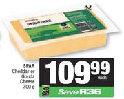 Spar Cheddar Or Gouda Cheese-700g Each