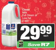 Clover Milk (Full Cream Or Low Fat)-2Ltr Each