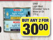 Spar Light Meat Shredded Tuna In Water Or Oil-For Any 2 x 170g