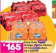 Coca Cola, Fanta Ornage, Sprite, Stoney Or Coca Cola Zero-24 x 300ml
