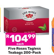 Five Roses Tagless Teabags 200 Pack-Each