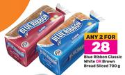 Blue Ribbon Classic White Or Brown Bread Sliced-For Any 2 x 700g