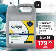 Sunlight Professional Dishwashing Liquid-5Ltr Each