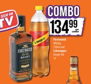 Firstwatch Whisky-750ml & Schweppes Ginger Ale-1Ltr Per Combo