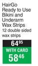 Hair Go Ready To Use Bikini & Underarm Wax Strips 12 Double Sided Wax Strips
