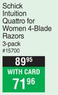 Schick Intuition Quattro For Women 4 Blade Razors 3 Pack