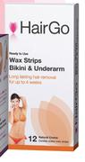 Hair Go Ready To Use Bikini & Underarm Wax Strips 12 Double Sided Wax Strips
