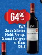 KWV Classic Collection Merlot, Pinotage, Cabernet Sauvignon Or Shiraz-750ml Each