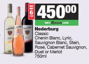 Nederburg Classic Chenin,Lyric,Sauvignon,Stein,Rose,Cabernet Sauvignon Duet Or Merlot-For 6 x 750ml