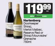 Hartenberg Doorkeeper Shiraz,Merlot Malbec,Reserve Red Or Shiraz/Mourvedre/Grenache-750ml