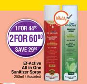 Ef-Active All In One Sanitizer Spray (Assorted)-For 2 x 250ml