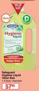 Safeguard Hygiene Liquid Value Size (Assorted)-1.5Ltr