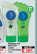 Stepping Out Mini Foot Lotion Or Foot Soak-180ml Each
