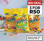 Beacon Jelly Tots Assorted-For 3 x 100g