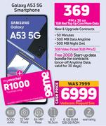 Samsung Galaxy A53 5G Smartphone-On 1GB Red Top Up Core More Data