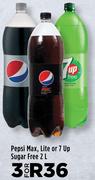 Pepsi Max, Lite Or 7 Up Sugar Free-For 3 x 2Ltr