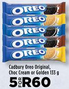 Cadbury Oreo Original, Choc Cream or Golden 133g-For 5