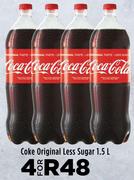 Coke Original Less Sugar-For 4 x 1.5 Ltr