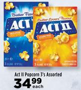 Act II Popcorn 3's Pack Assorted-Each