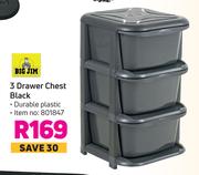 Big Jim 3 Drawer Chest Black