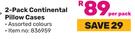 2-Pack Continental Pillow Cases-Per Pack