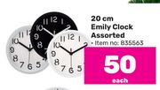 20cm Emily Clock Assorted-Each