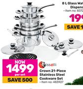 Tissolli Crown 21-Piece Stainless Steel Cookware Set-Per Set