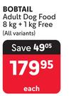 Bobtail Adult Dog Food 8kg + 1kg Free-Each