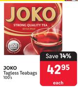 Joko Tagless Teabags-100s Pack Each