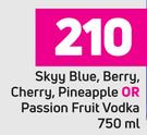 Skyy Blue, Berry, Cherry, Pineapple Or Passion Fruit Vodka-750ml