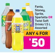 Fanta, Stoney, Sprite, Spaletta Or Twist Soft Drinks Assorted-For Any 4 x 1.5L