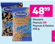 Messaris Peanuts Or Peanuts & Raisins-450g Each