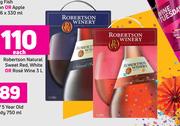 Robertson Natural Sweet Red, White Or Rose Wine-3L Each