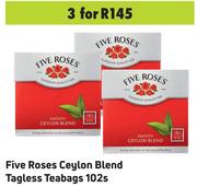 Five Roses Ceylon Blend Tagless Teabags-For 3 x 102's Pack