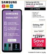 Samsung Galaxy A07 128GB Black Smartphone